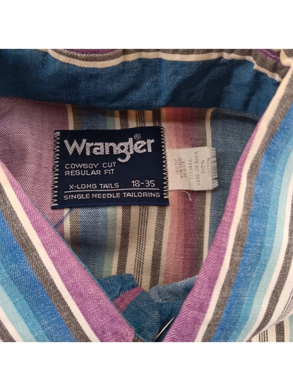 18-35 Wrangler Vintage XL Men's Western Shirt USA Cowboy Cut Purple 1990's USA
